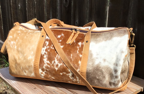 Brown & White Cowhide Bag | James Saddlery Australia